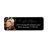 Fall Floral Bouquet auf Black Return Address Label (Vorne)
