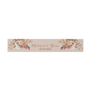 Fall Floral Bouquet auf Taupe Einladung Bauch Band