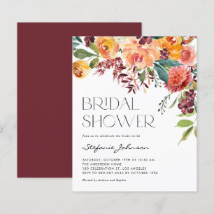 Fall Floral Bouquet Bridal Dusche Einladung
