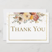 Fall Floral Bouquet mit Goldhochzeit Dankeskarte (Vorderseite)