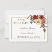 Fall Floral Bouquet mit Goldhochzeit Save The Date (Vorderseite)