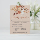 Fall Floral Bouquet Taupe Einschließung RSVP Karte (Stehend Vorderseite)