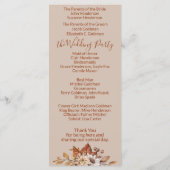 Fall Floral Bouquet Taupe Hochzeitsprogramm Programm (Rückseite)