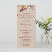 Fall Floral Bouquet Taupe Hochzeitsprogramm Programm (Stehend Vorderseite)