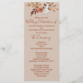 Fall Floral Bouquet Taupe Hochzeitsprogramm Programm (Vorderseite)