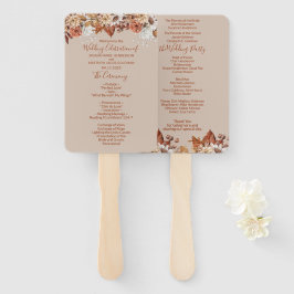 Fall Floral Bouquet Taupe Wedding Hand Fan Fächer