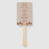 Fall Floral Bouquet Taupe Wedding Hand Fan Fächer (Rückseite)