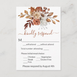 Fall Floral Bouquet Umschließung RSVP Karte