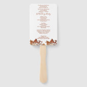 Fall Floral Bouquet White Wedding Hand Fan Fächer (Rückseite)
