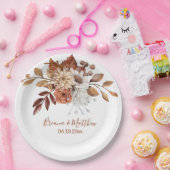 Fall Floral Bouquet White Wedding Pappteller (Party)