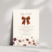 Fall Floral Bow Girl Babydusche Einladung