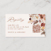 Fall Floral Bow QR Code Brautparty Registry Begleitkarte (Vorderseite)