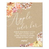 Fall Floral Brautparty Apple Cider Digital Signage Fotodruck (Vorne)