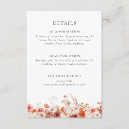 Fall Floral Brautparty Begleitkarte