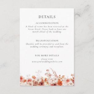 Fall Floral Brautparty Begleitkarte