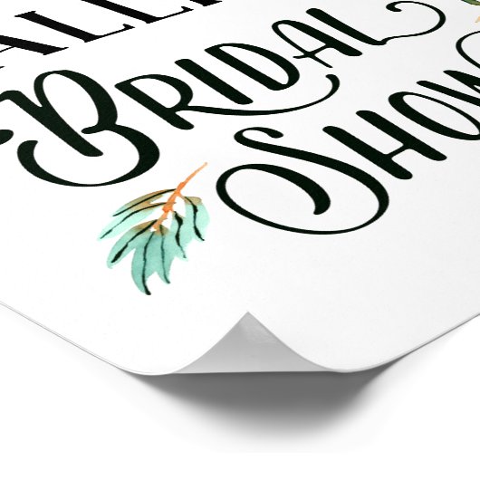 Fall Floral Brautparty Begrüßungszeichen Poster (Ecke)