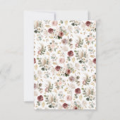 Fall Floral Brautparty Danke Karte (Rückseite)