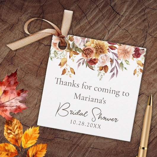 Fall Floral Brautparty Geschenkanhänger