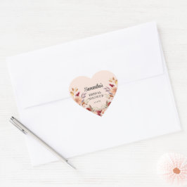 Fall Floral Brautparty Herz-Aufkleber