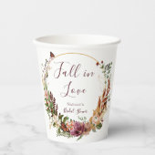 Fall Floral Brautparty Pappbecher (Vorderseite)