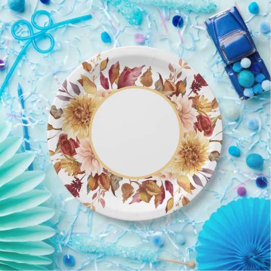 Fall Floral Brautparty Pappteller (Party)