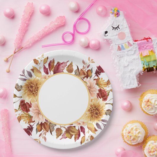 Fall Floral Brautparty Pappteller (Party)