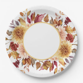 Fall Floral Brautparty Pappteller