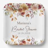 Fall Floral Brautparty Pappteller (Vorderseite)