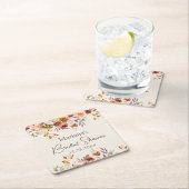 Fall Floral Brautparty Rechteckiger Pappuntersetzer (Vor Ort)