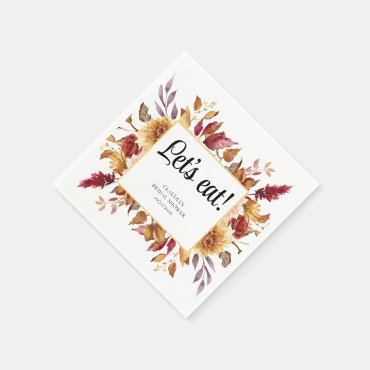 Fall Floral Brautparty Serviette (Ecke)