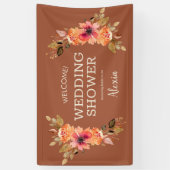 Fall Floral Brautparty Terracotta Banner (Vertikal)