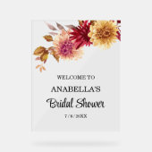 Fall Floral Brautparty Welcome Board Acrylschild (Vorderseite)