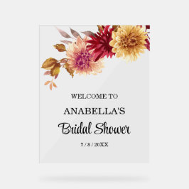 Fall Floral Brautparty Welcome Board Acrylschild