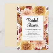 Fall Floral Bridal Dusche Einladung (Vorne/Hinten)