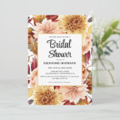 Fall Floral Bridal Dusche Einladung (Stehend Vorderseite)