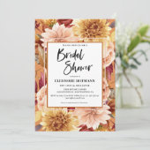 Fall Floral Bridal Dusche Einladung (Stehend Vorderseite)
