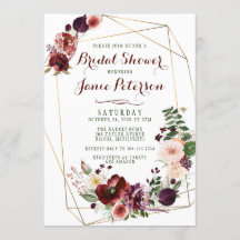 Fall Floral Bridal Dusche Einladung