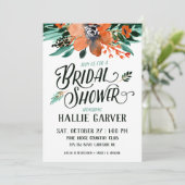 Fall Floral Bridal Dusche Einladung (Stehend Vorderseite)
