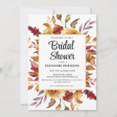 Fall Floral Bridal Dusche Einladung (Vorderseite)