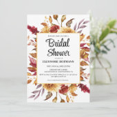 Fall Floral Bridal Dusche Einladung (Stehend Vorderseite)