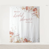 Fall Floral Bridal Shower Backdrop Wandteppich (Vorderseite)