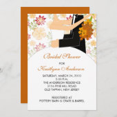 Fall Floral Bride Bridal Dusche Einladung (Vorne/Hinten)