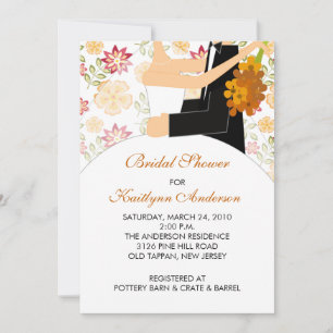 Fall Floral Bride Bridal Dusche Einladung