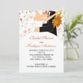 Fall Floral Bride Bridal Dusche Einladung (Stehend Vorderseite)