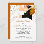 Fall Floral Bride Bridal Dusche Einladung (Vorne/Hinten)