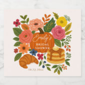 Fall Floral Brunch Floral Brunch Brunch Schaumweinetikett (Einzelnes Label)