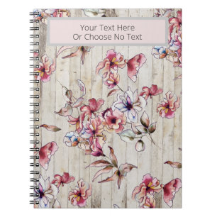 Fall Floral Burgund Wasserfarbe Blume Rustikal Notizblock
