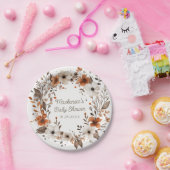 Fall Floral Cotgagecore Babydusche Pappteller (Party)