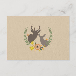 Fall Floral Deer Wedding RSVP Karte