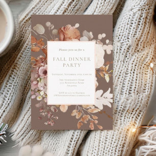 Fall Floral Dinner Party Erntedank Einladung